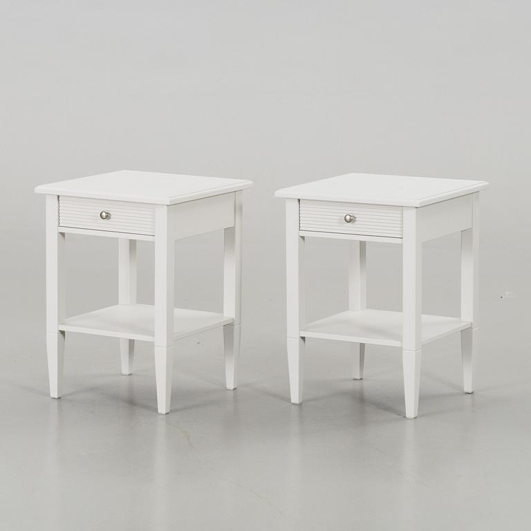 TWO BEDSIDE TABLES.