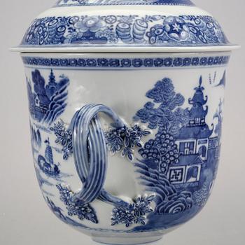 A Chinese 19th century porcelain urn with lid.