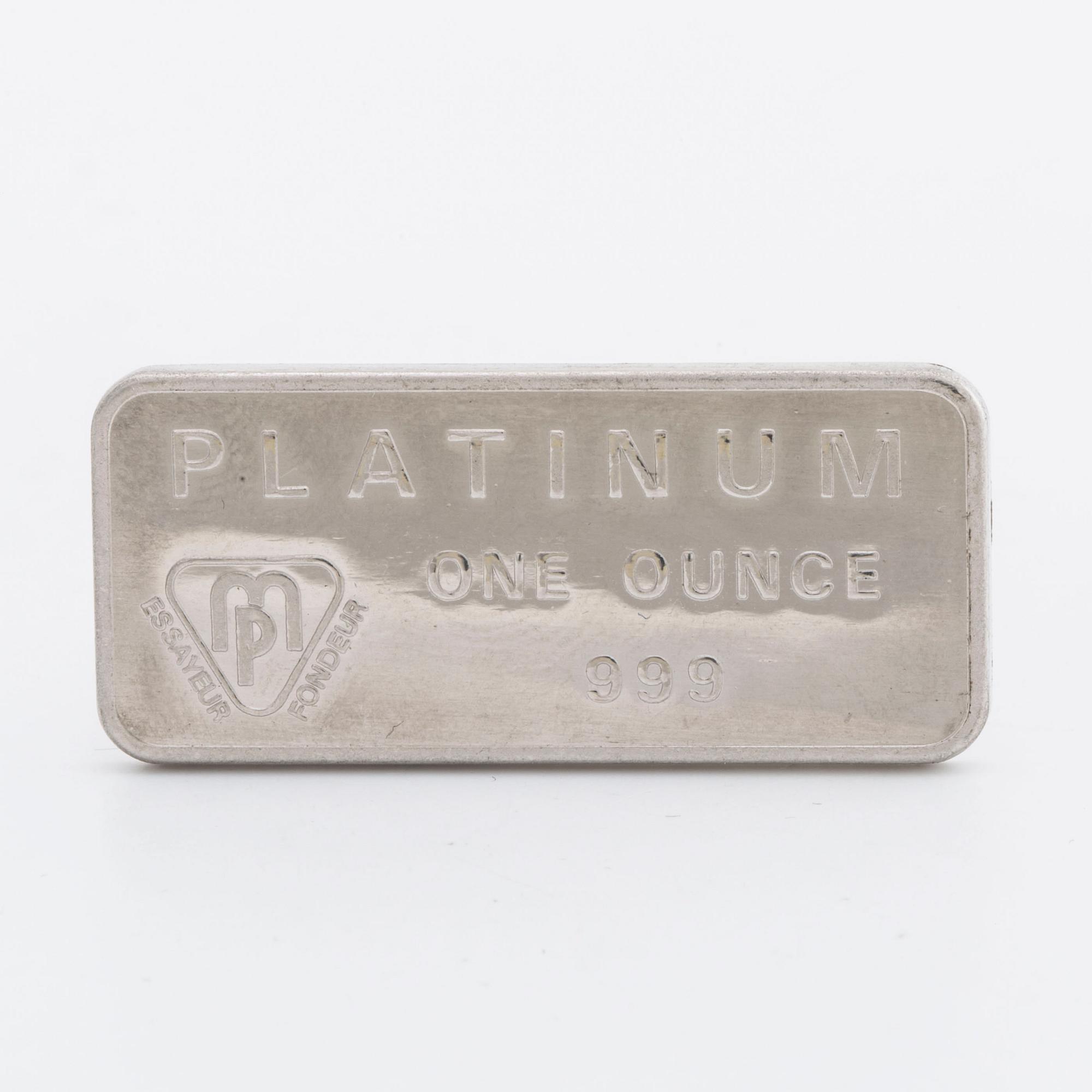 PLATINUM BAR, platinum 999, 31,2 g.