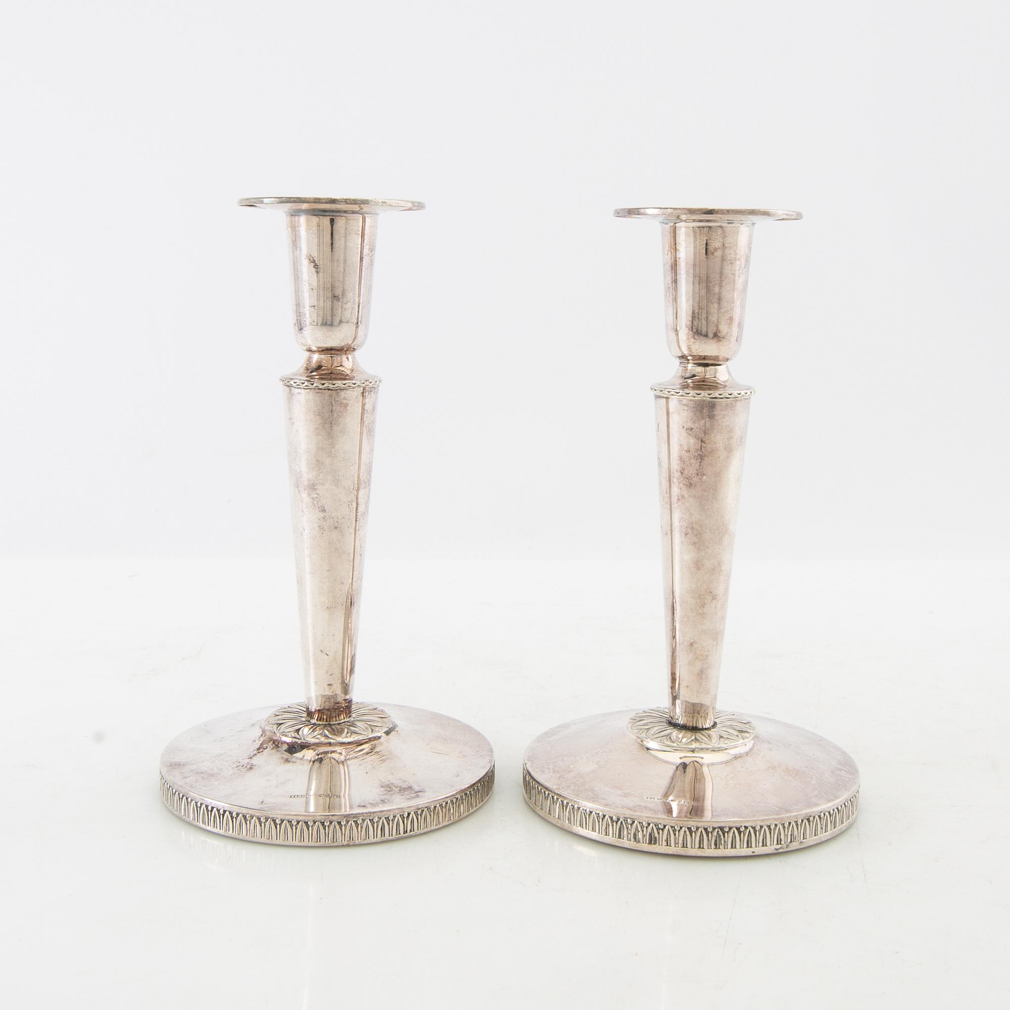 Candelsticks a pair silver Ceson Gothenburg 1960.