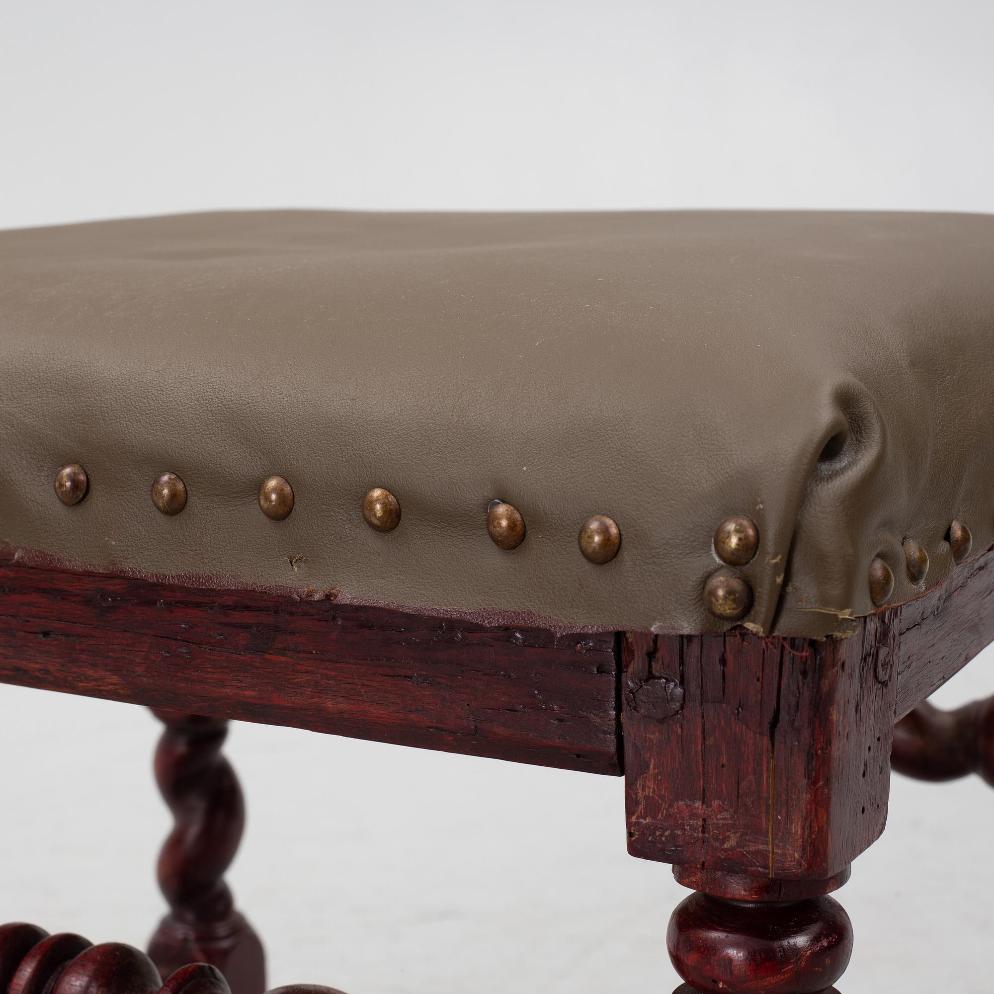 A late-Baroque stool, Sweden, first half of the 18th century.