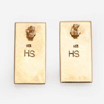Pendant and earrings, 14K gold, Navajo.