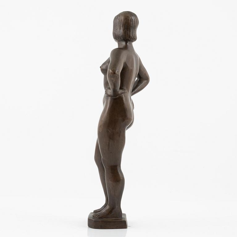 Bror Forslund, sculpture, "Ida", bronze, signed.