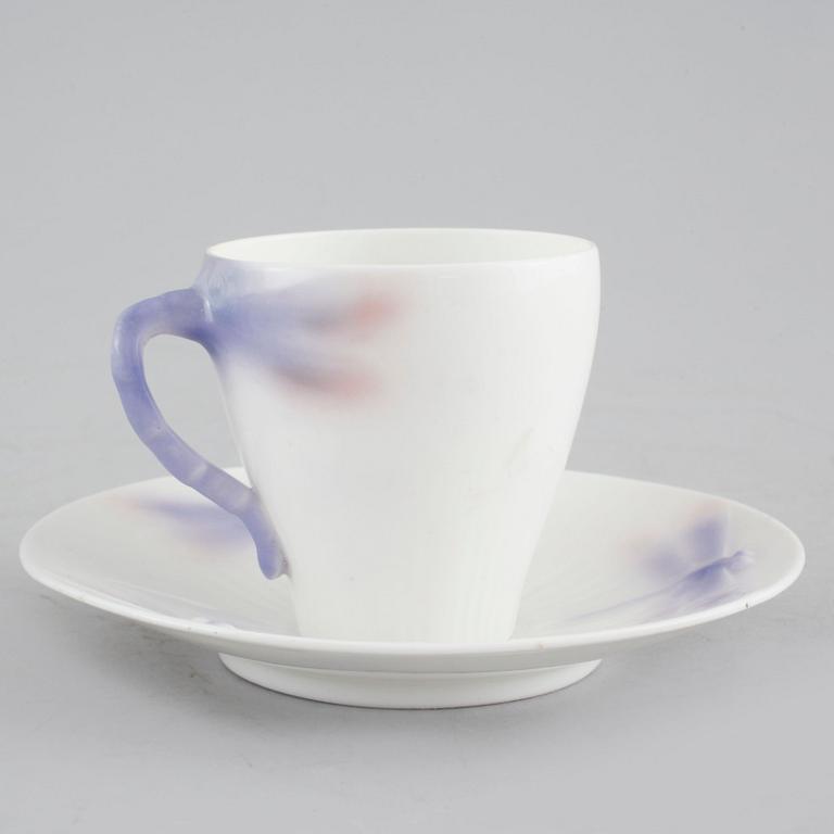 An 20 jugend piece coffee service, "Trollsländan" by Alf Wallander, Rörstrand, around year 1910.