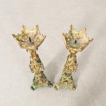 Floor candlesticks, a pair, Renaissance style, first half of the 20th century.