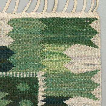 Barbro Nilsson, A CARPET, "Nejlikan grön", flat weave, ca 276,5 x 214,5 cm, signed AB MMF BN.