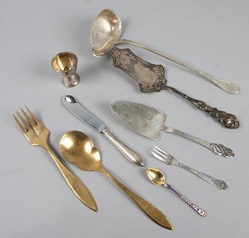 PARTI SILVER, 20 delar, 1800/1900-tal, 462 g (exkl knivar).