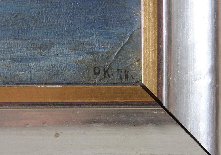 KRUMLINDE, OLOF. Olja på pannå, sign o dat -78.