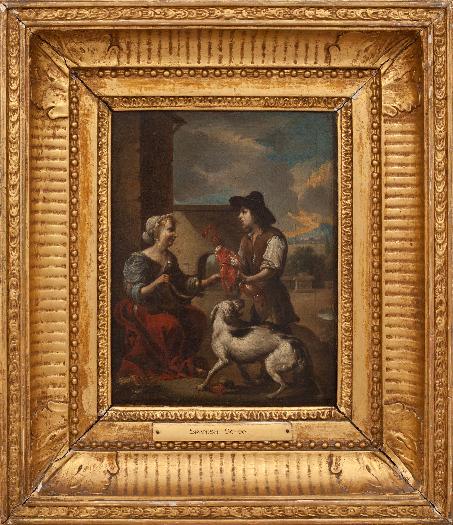 OKÄND KONSTNÄR, olja på duk. Spansk skola, 17/1800-tal.