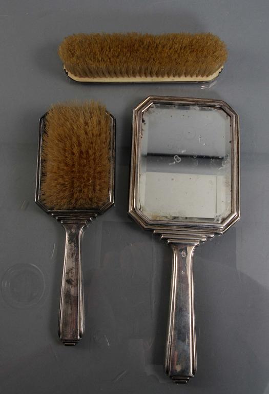 TOILETTESET, 3 delar, silver, Danmark, 1930-tal.