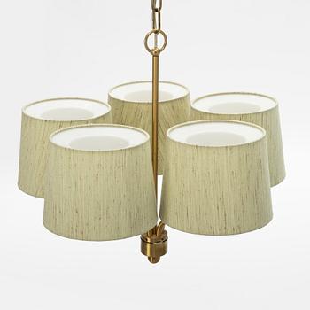 A brass ceiling lamp, Luxus, Sweden, 1960's.