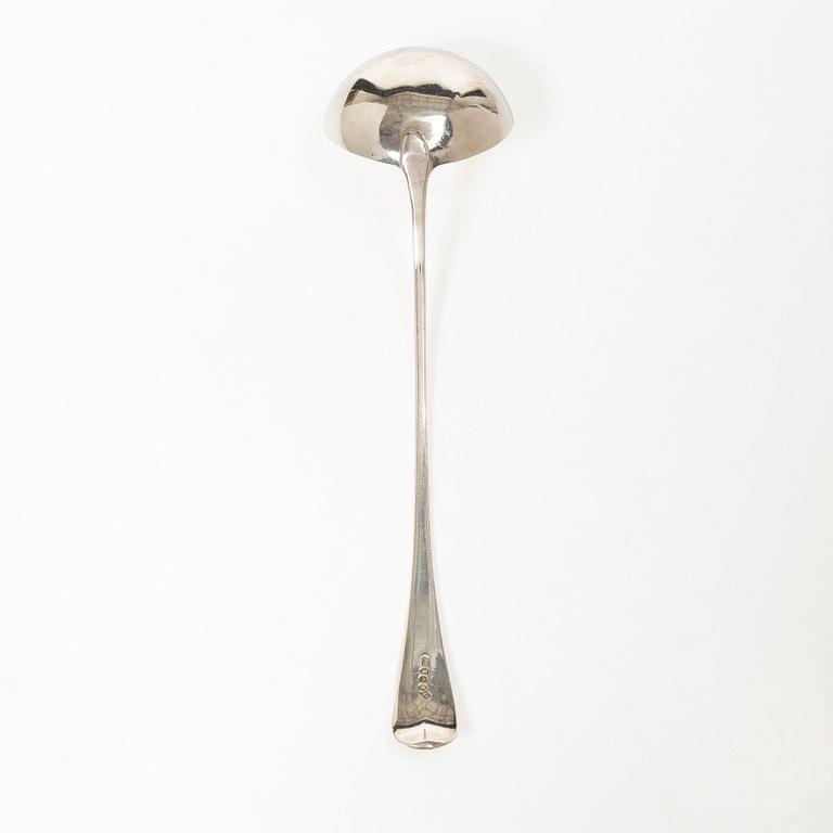 An English silver soup ladle, London, 1796.