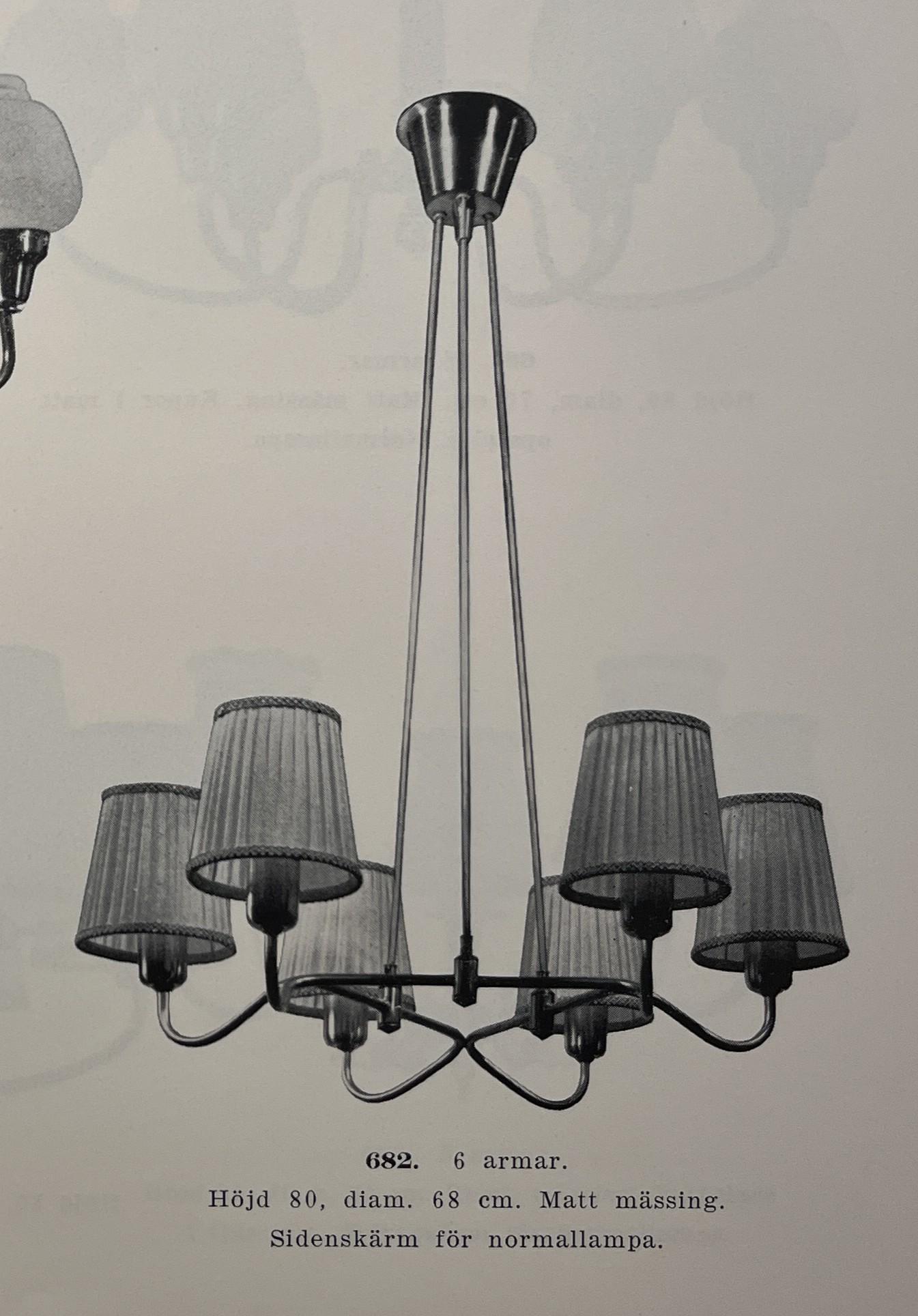 Edvard Hagman AB, a ceiling lamp model "682", Norrköping, 1950s.