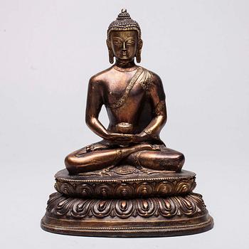 BUDDHA, patinerad mässing, Tibet, 1900-talets senare hälft.