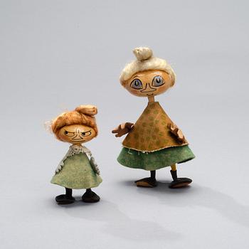 MUMINFIGURER, 2 st, Atelier Fauni, Finland, 1950-60-tal.