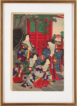 TRÄSNITT, 3 st, bl a Kuniyoshi.
