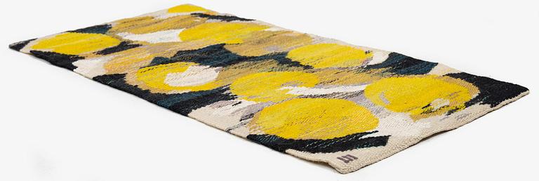 Barbro Sprinchorn, a textile, 'Tamburin', tapestry variant, c. 55 x 29 cm, signed S.