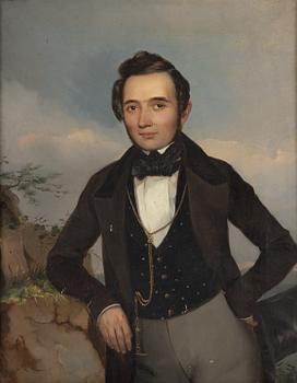 Portrait of a man in morning dress, oil on canvas, early 19th century.