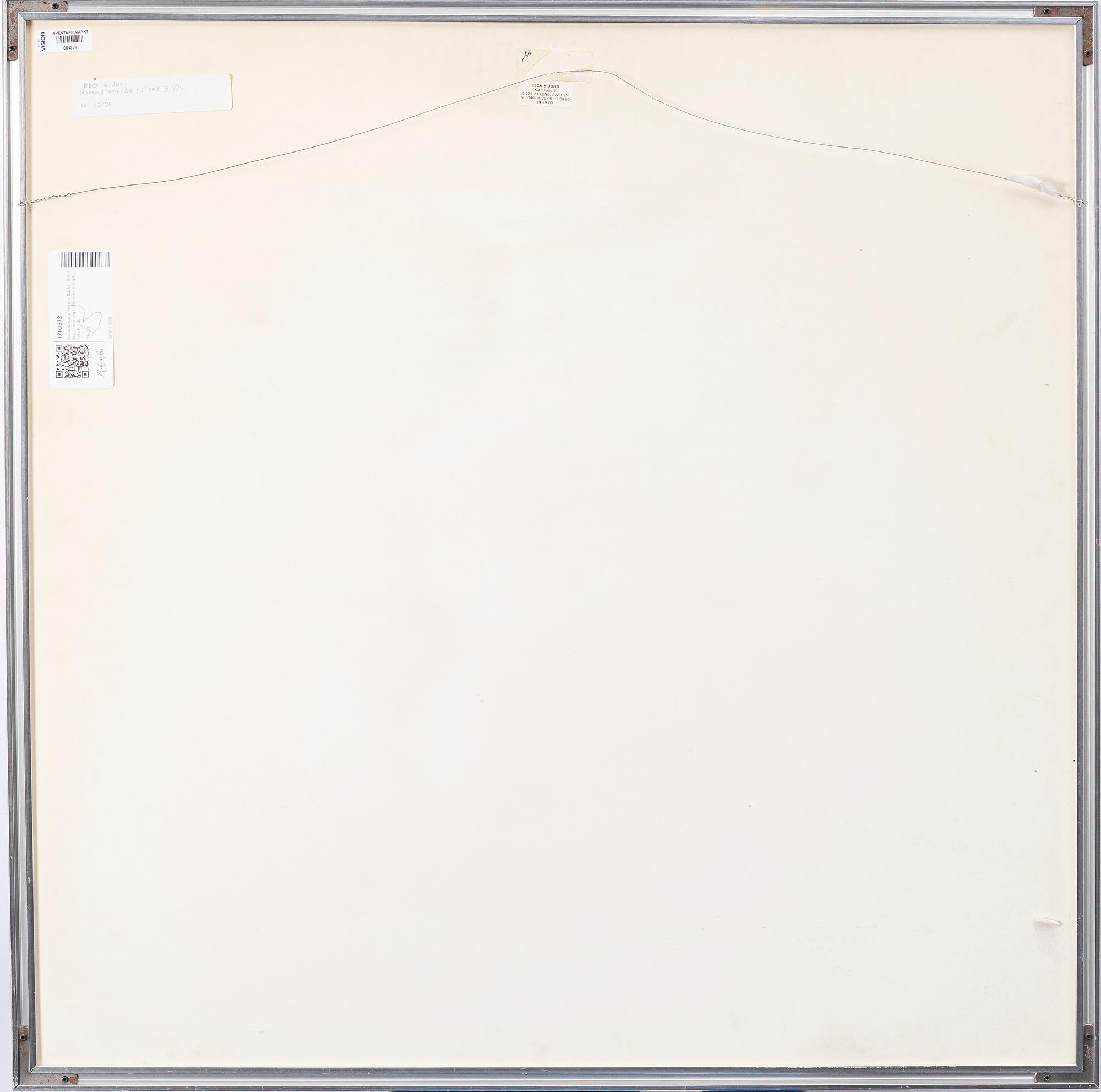 Beck & Jung (Holger Bäckström & Bo Ljungberg), "Handkolorerad relief".