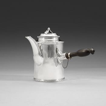 408. A Swedish 18th century silver coffee-pot, Julius Marianus Bergs, Stockholm 1784.