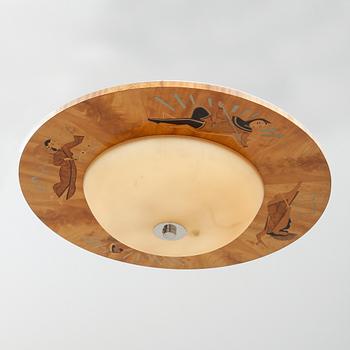 TAKPLAFOND, sannolikt Birger Ekman, Mjölby Intarsia, 1930-tal.