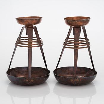 Louis Sparre, A pair of candlesticks made by August Anselm Alm in Borgå 1904.