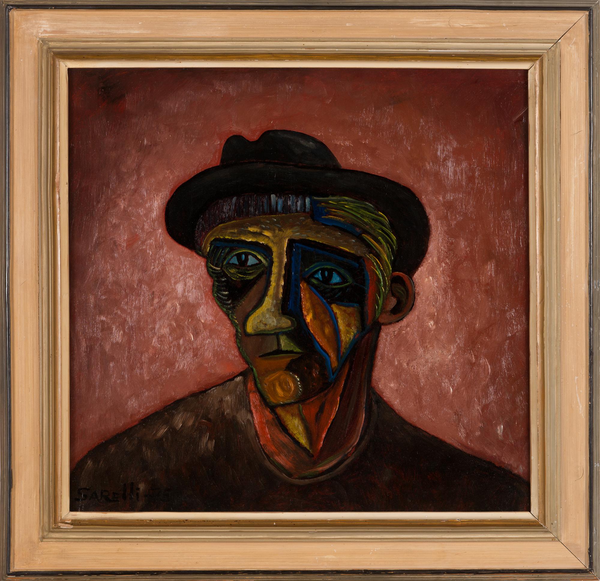 Paavo Sarelli, olja på pannå, signerad och daterad -75.