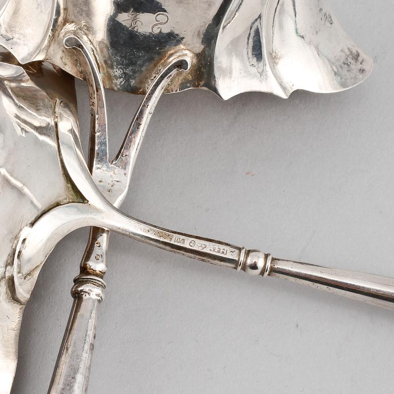 SOPPSLEVAR, 2 st, silver, 1800-tal.