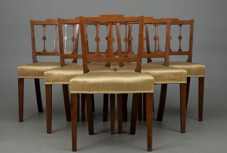 STOLAR, 6 st, mahogny, trol. England, 1900-talets första hälft.