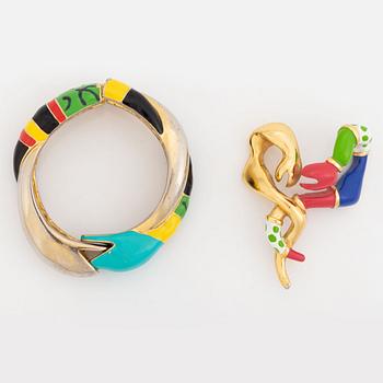 Niki de Saint Phalle, bangle and pendant, 1982.