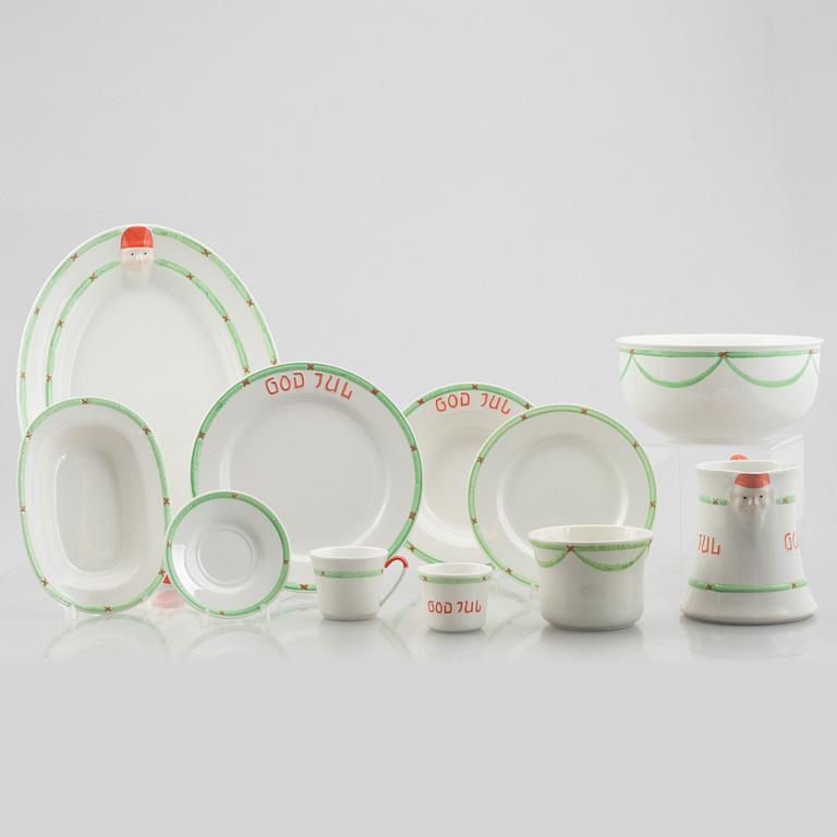 Julservis, 62 delar, porslin, "God Jul", Rörstrand/old Gustavsberg.