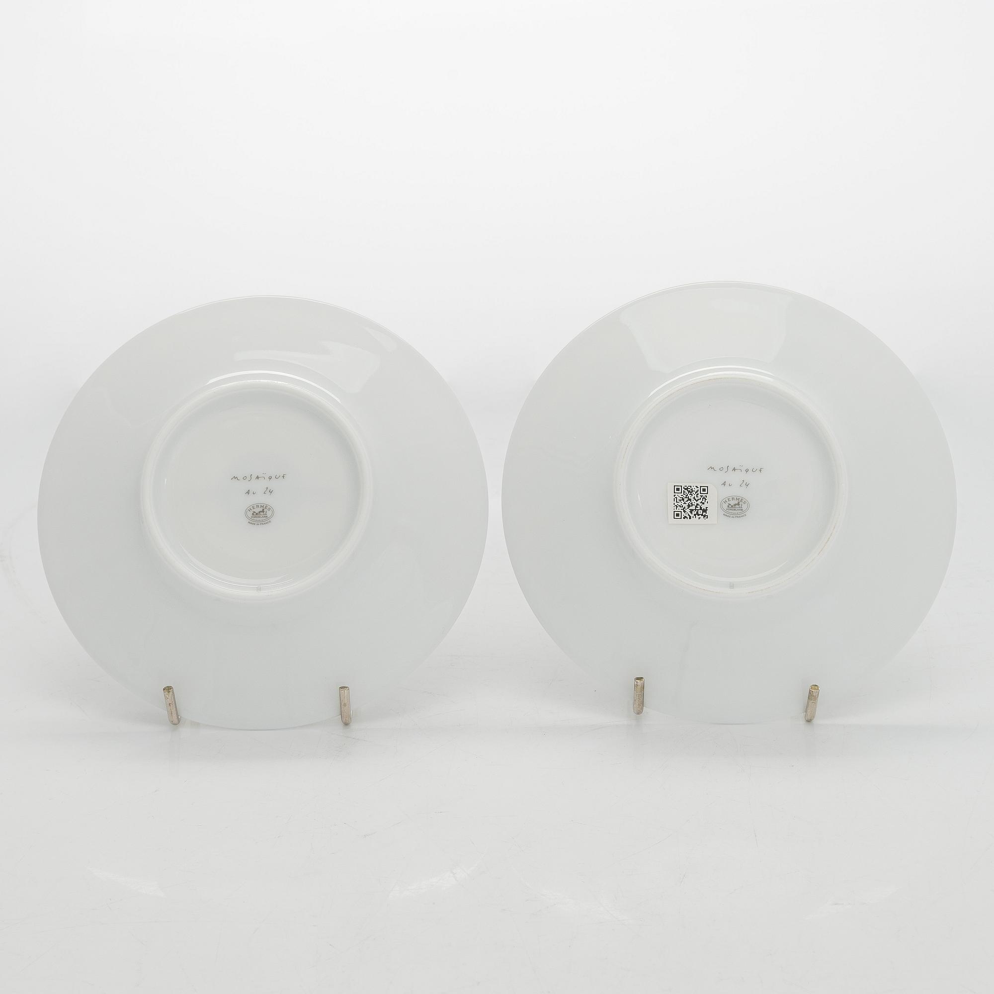 Hermès, koppar med fat, ett par, " Mosaique au 24".