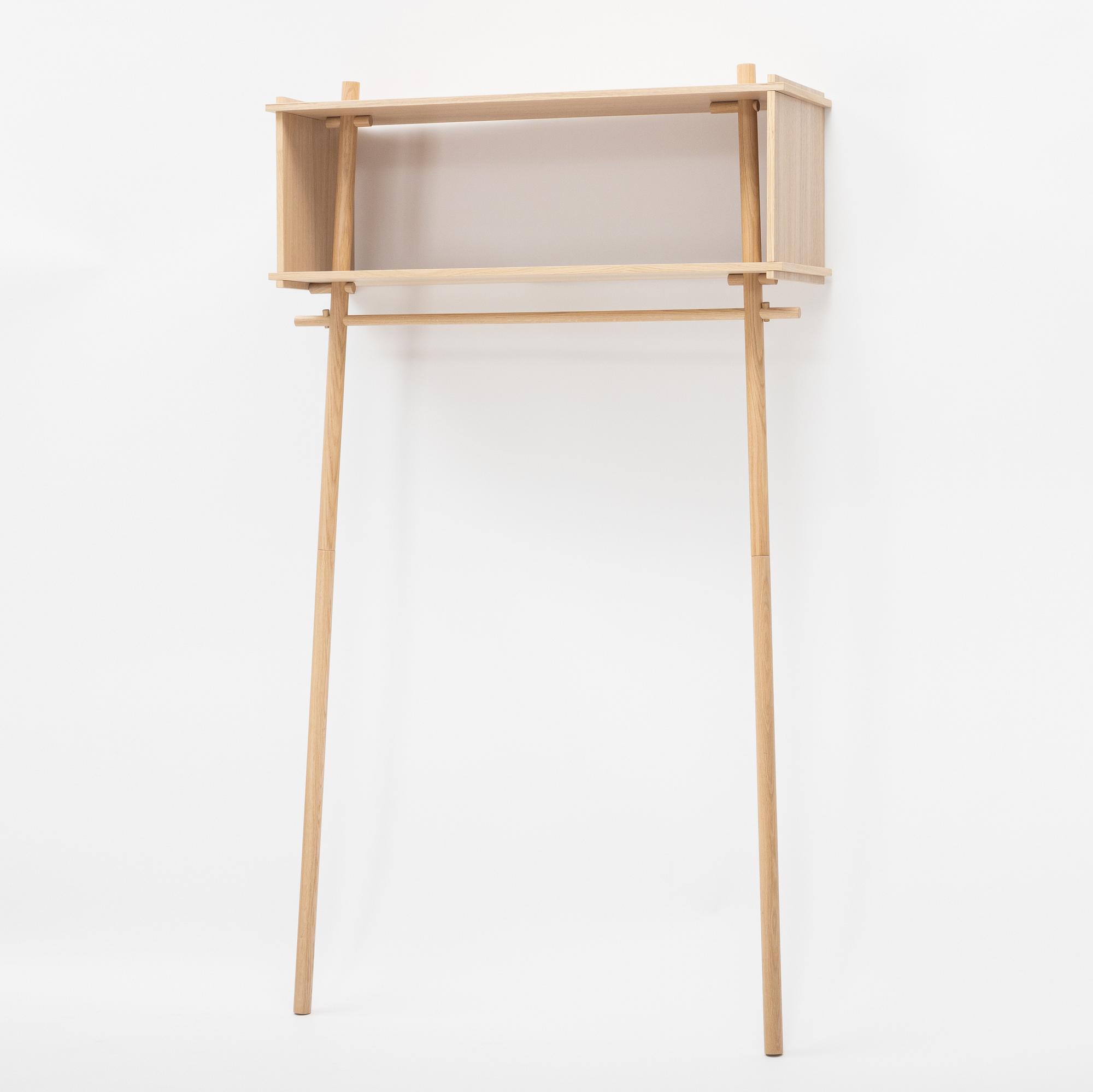 Made by Michael, 'Töjbox' oak clothes rack, Woud, Denmark.
