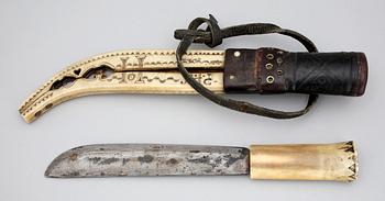 BRUKSKNIV, samisk, sign P.P.S., enl uppgift Finland, 1800-tal.