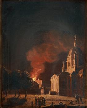 232. Pehr Hilleström, Fire at Katarina Kyrka.