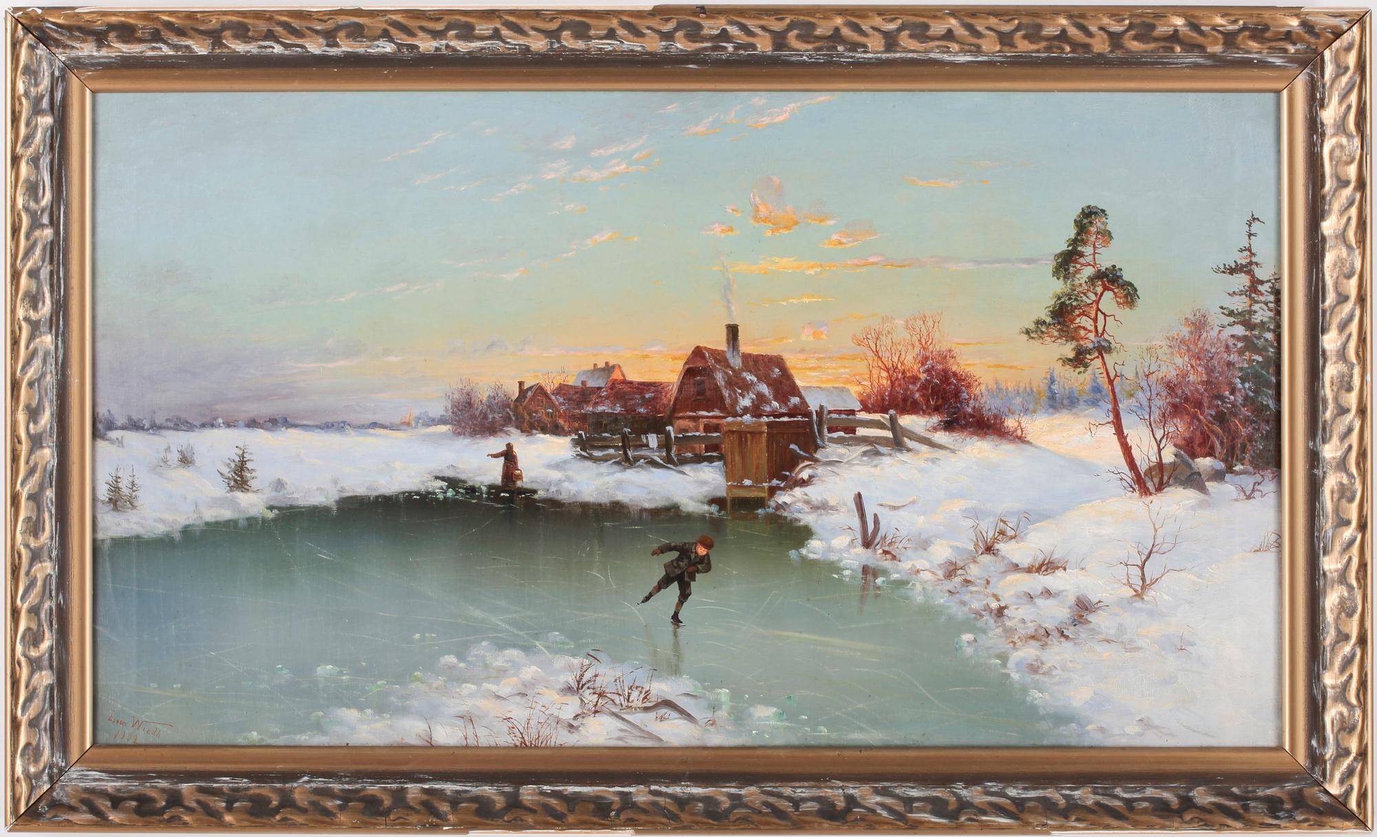 LEONARD WIEDH, olja på duk. Sign o dat 1902.