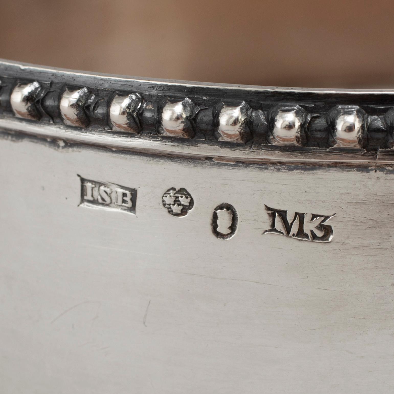 Isak Sandbeck, coaster, silver Stockholm 1818.