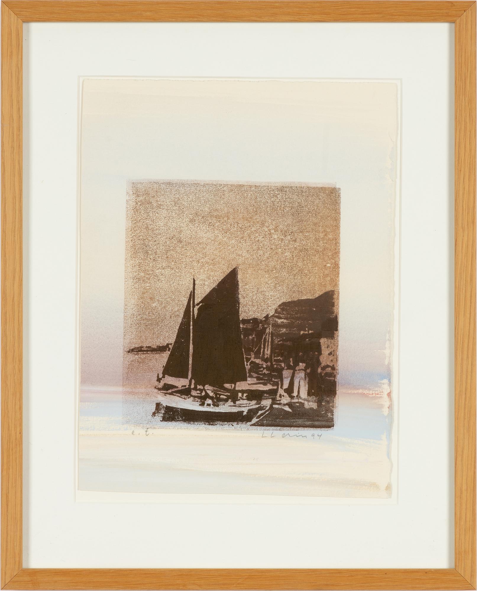 Lars Lerin, Sailboat at the Dock.