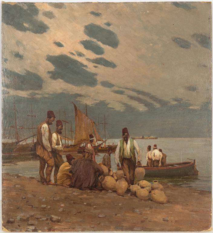 Frantisek Horejc, oil on paper-panel, signed.