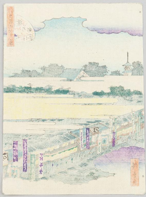 Ando Utagawa Hiroshige II, efter, färgträsnitt. Japan, tidigt 1900-tal.