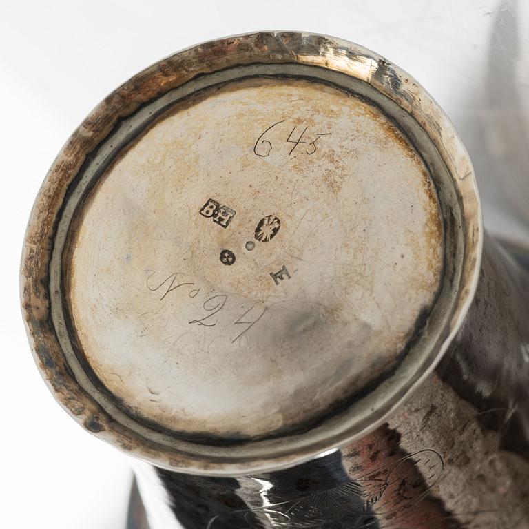 A Swedish silver beaker, mark of Berndt Halck, Halmstad 1763.