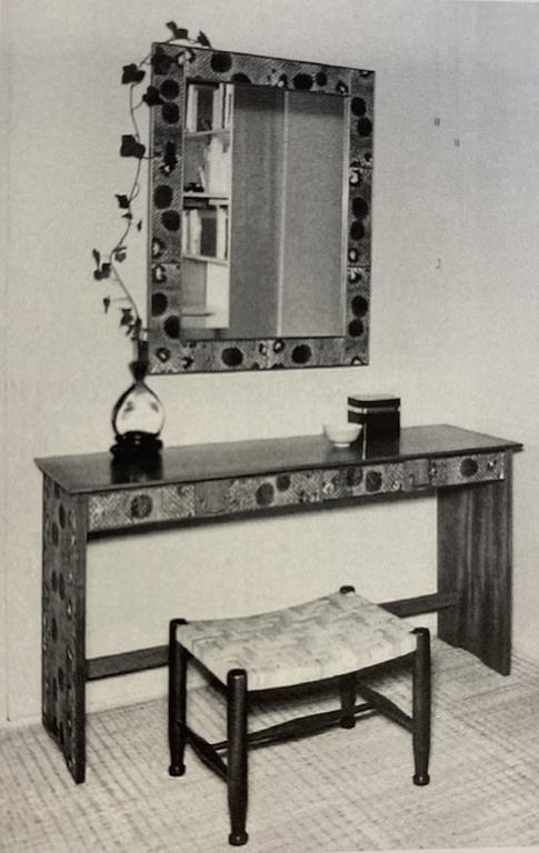 Josef Frank, a snakeskin framed mirror, Firma Svenskt Tenn, Sweden, executed in 1940.