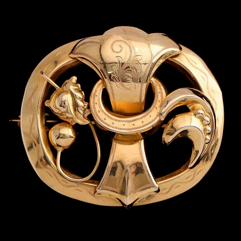 BROSCH, 18 k guld, svenska stämplar 1947. Vikt ca 8 g.