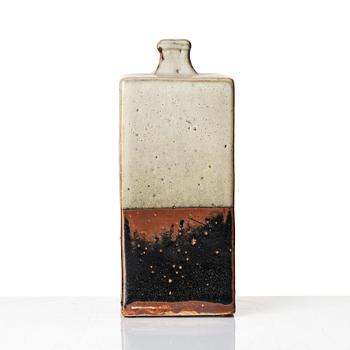 Shoji Hamada, a square stoneware bottle/vase, Japan, 1960s.