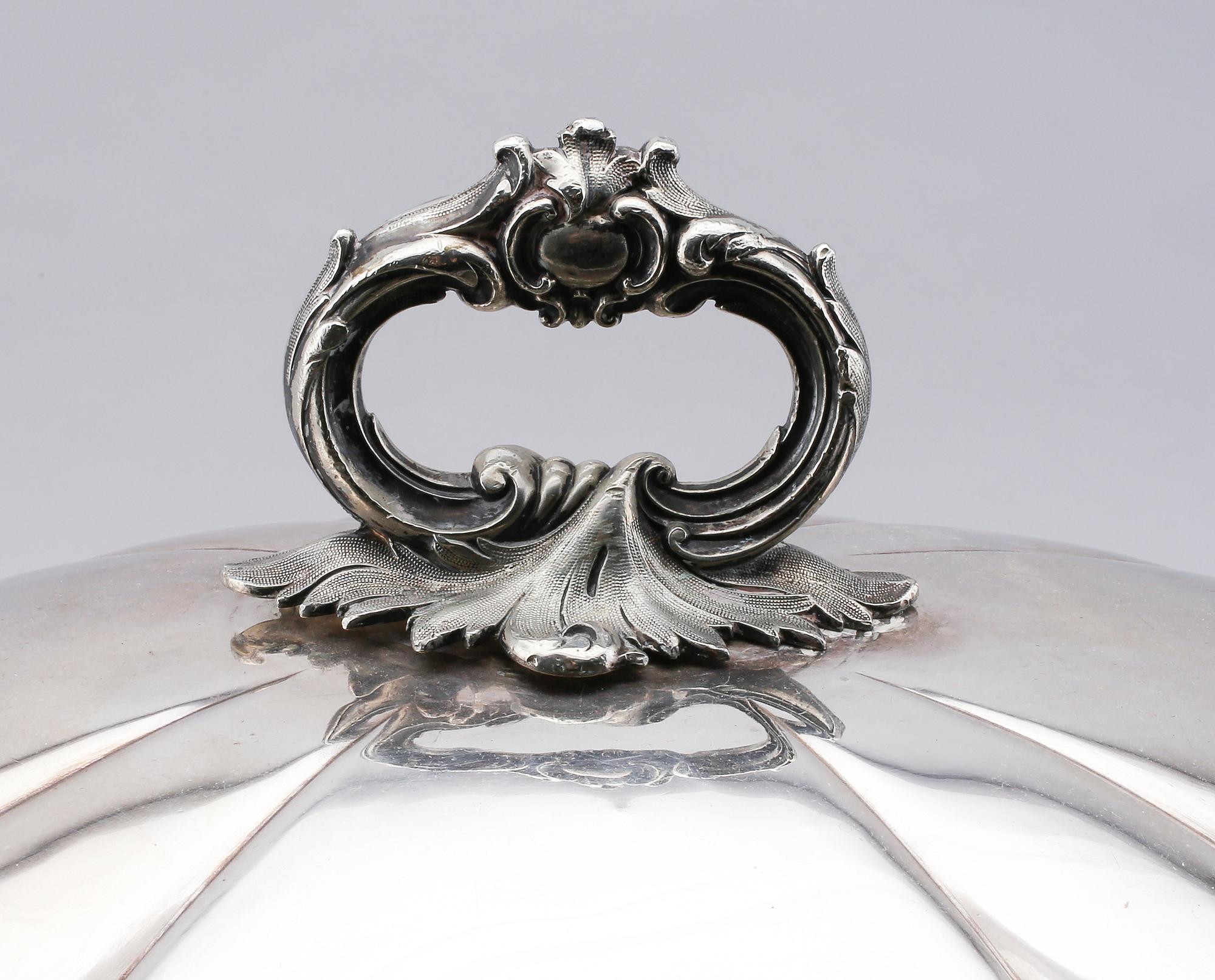 STEKHUV SAMT BRICKA, nysilver, 1800-/1900-tal.