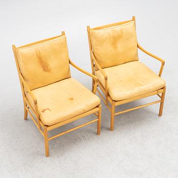 Ole Wanscher, a pair of 'Colonial Chair PJ 149' armchairs, Poul Jeppesen, Denmark.