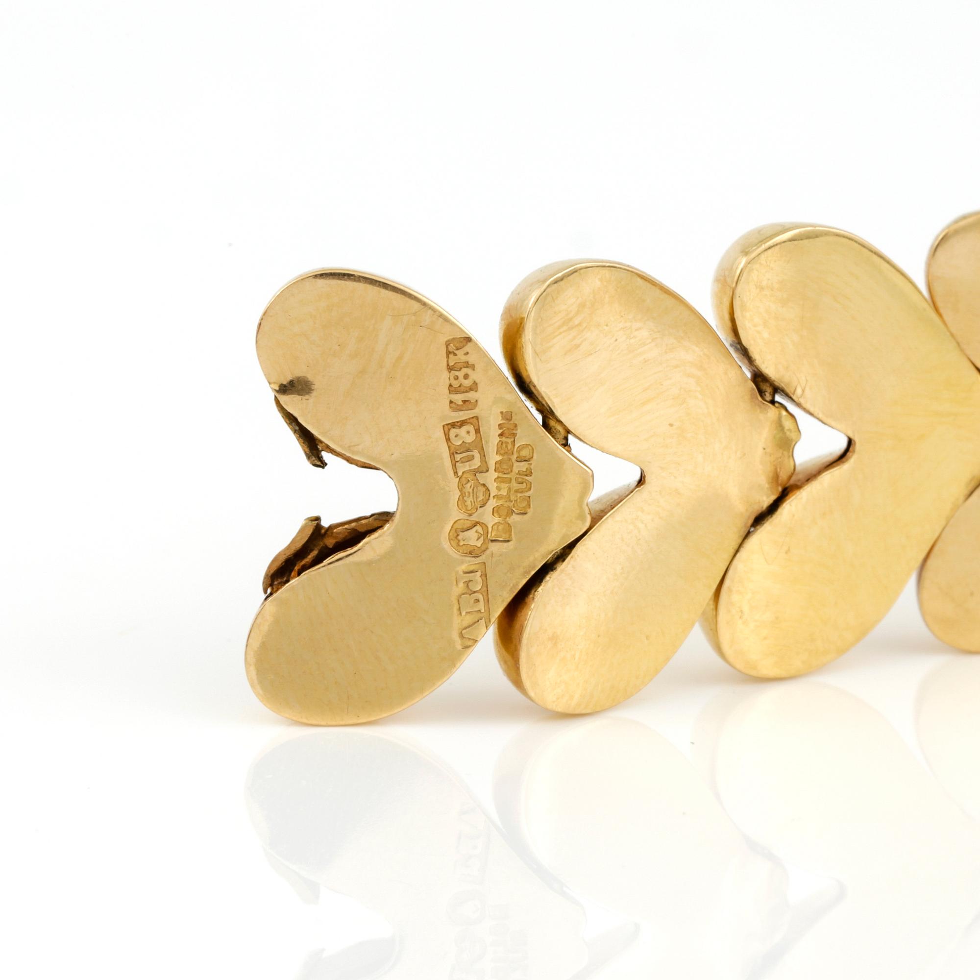 ARMBAND, 18K guld, Juvelfabriken, Stockholm, 1946. Vikt ca 49,36 g.