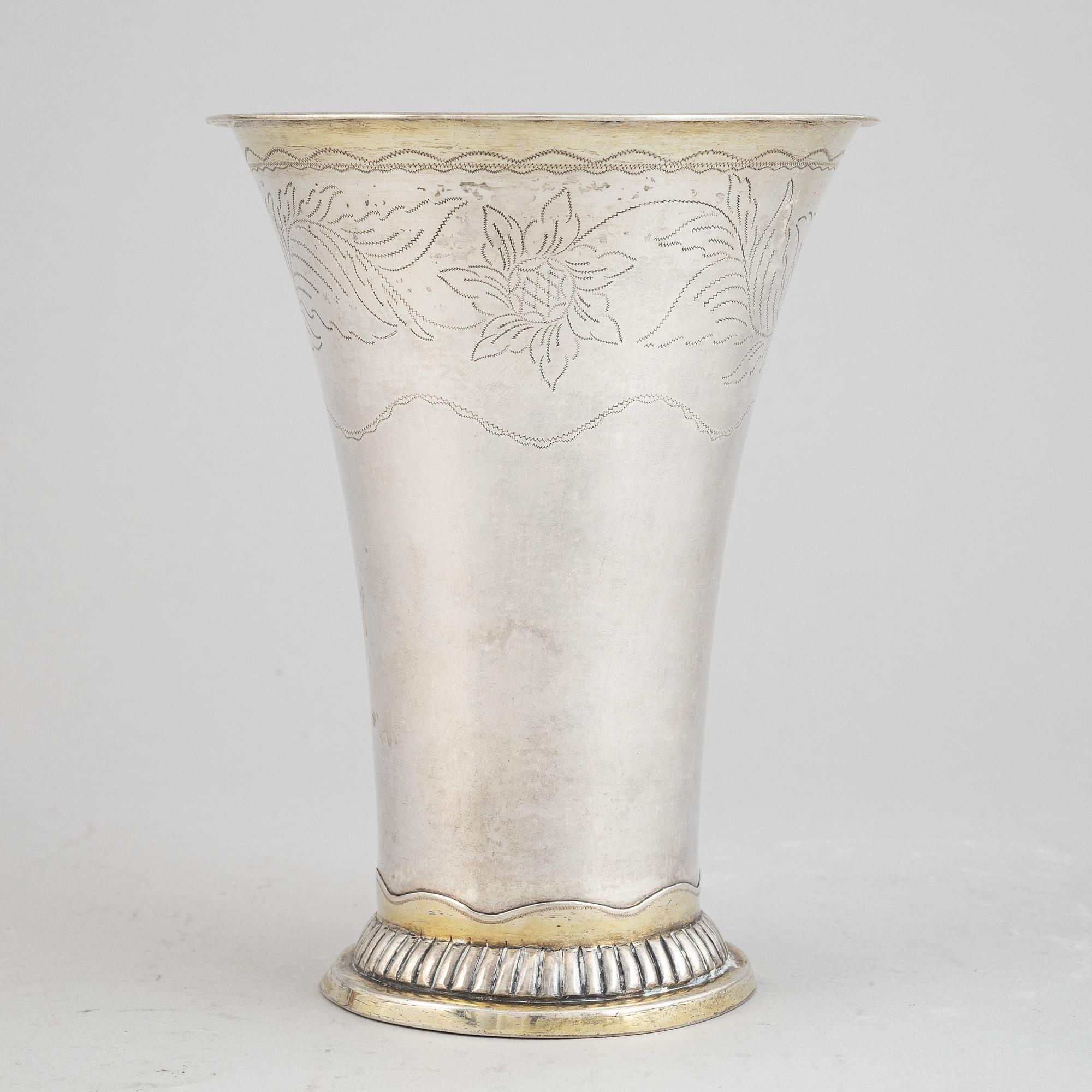 A silver beaker by Nils Tornberg, Linköping 1810.