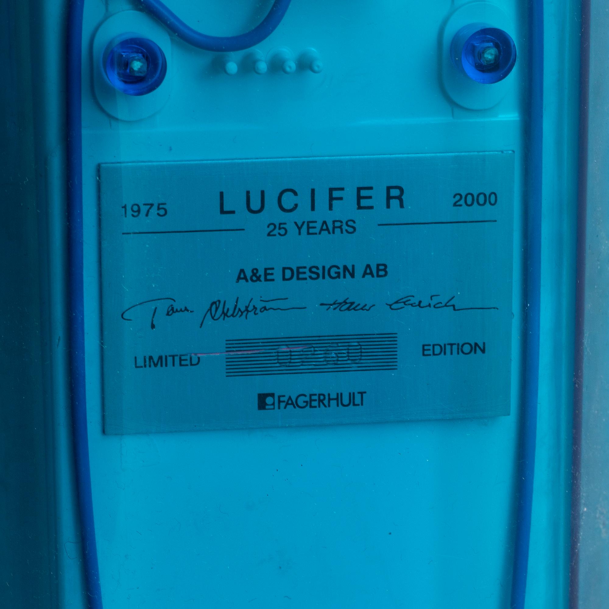 TOM AHLSTRÖM & HANS ERICH, table light, plastic, "Lucifer", A&E design, Fagerhult, designed in 1975.