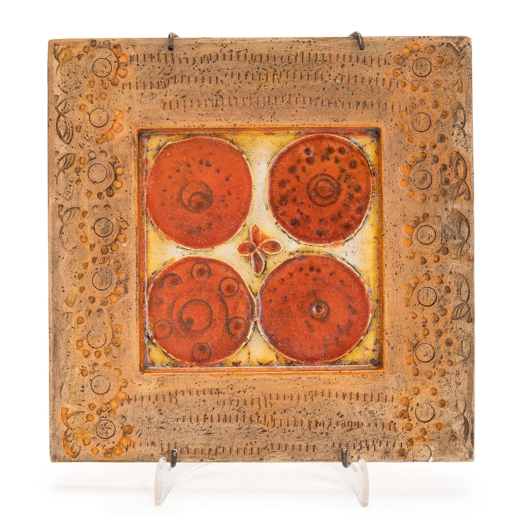 Rut Bryk, relief, stoneware, signed BRYK.